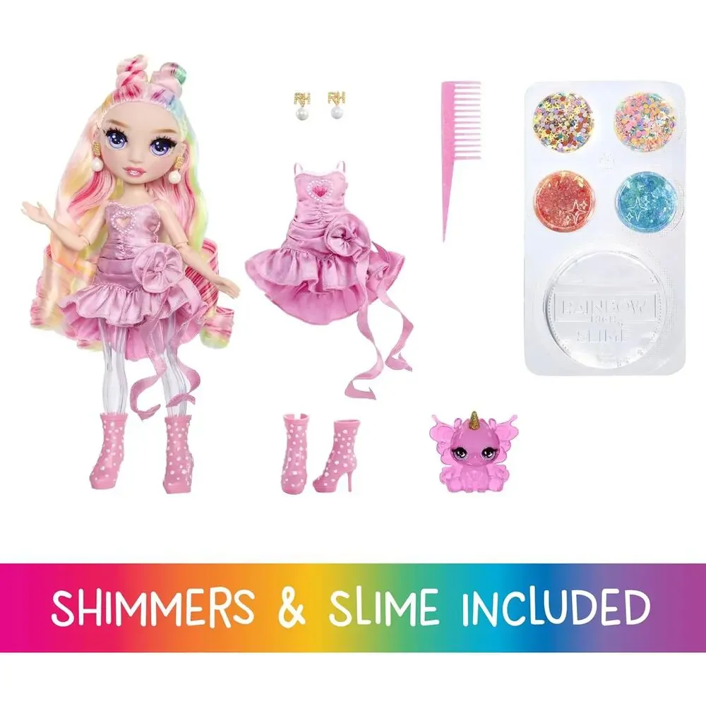 CoRainbow High Rainbow Shimmers with Slime - Bella Pink - 28cm Fashion Doll NWT